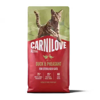 CARNILOVE ACTIVE kuivaruoka kissoille ankalla ja fasaanilla steriloiduille aikuisille kissoille kaikki rodut 6 kg