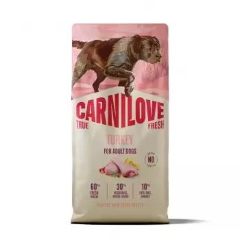 CARNILOVE TRUE FRESH kuivaruoka koirille kalkkunalla aikuisille koirille kaikki rodut 12 kg