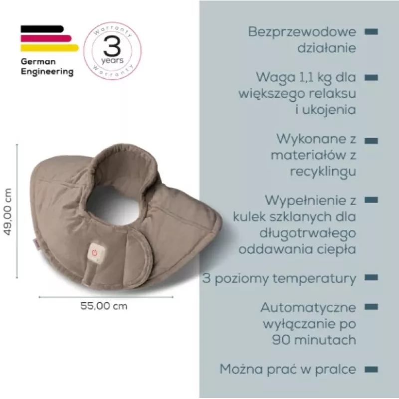 Beurer HK 165 Huggy lämpötyyny Smokey Taupe