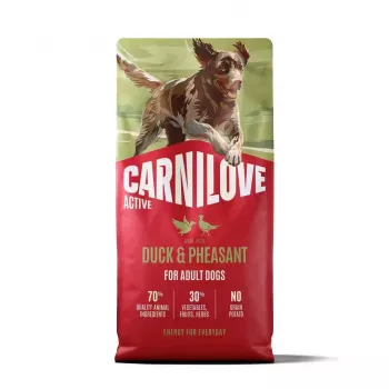 CARNILOVE ACTIVE kuivaruoka koirille ankka & fasaani aikuisille koirille kaikki rodut 12 kg