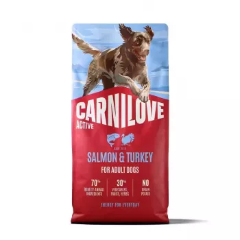 CARNILOVE ACTIVE kuivaruoka koirille lohella & kalkkunalla aikuisille koirille kaikki rodut 12 kg