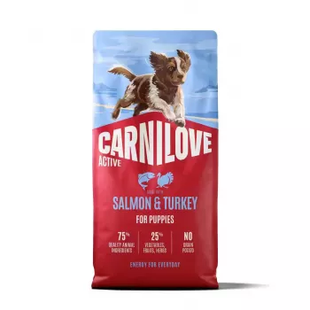 CARNILOVE ACTIVE kuivaruoka koirille lohella & kalkkunalla pennuille 12 kg