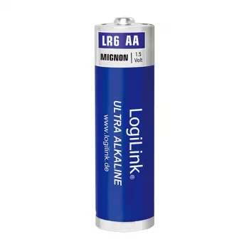 LogiLink Ultra Power alkaliparistot AA, 8 kpl:n pakkaus kutistesuojassa, 1,5 V LR6, 10 vuoden säilyvyys