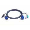 ATEN Intelligent KVM -kaapeli 2L-5502UP - näppäimistö, video, hiiri (KVM) -yhdistelmäkaapeli