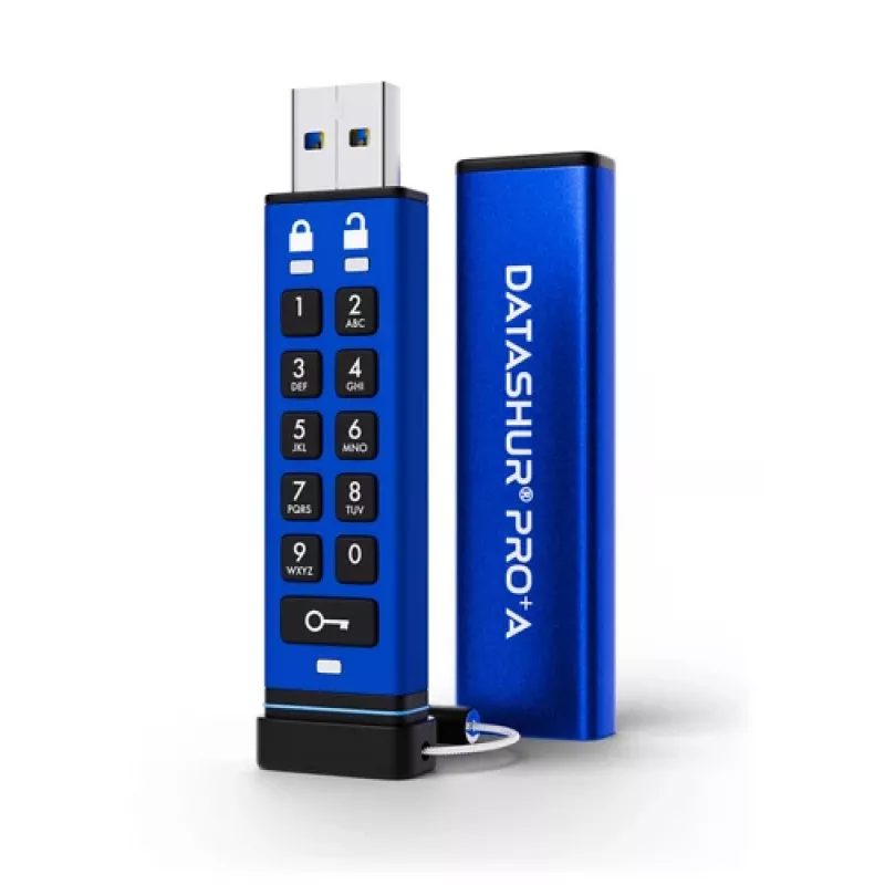 iStorage datAshur PRO+A 128GB USB 3 -muistitikku, 256-bit (IS-FL-DA3A-256-128)
