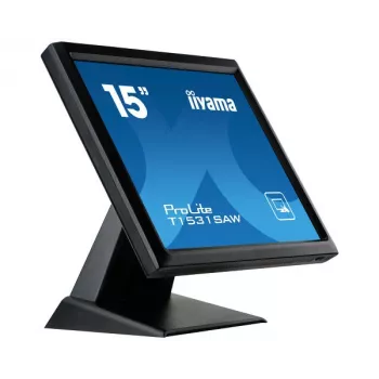 Iiyama ProLite T1531SAW-B5 15 tuuman XGA resistiivinen kosketus-LED-näyttö, 4:3, DVI-D/VGA, USB, kaiuttimet, IP54-etuosa, VESA, musta