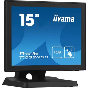 Iiyama ProLite T1532MSC-B5X 15 tuuman projektiivinen kapasitiivinen kosketus-LED-näyttö - 1024x768 XGA, 10 pistettä, HDMI, DVI, VGA, USB, IP54-etuosa, 7H, kaiuttimet