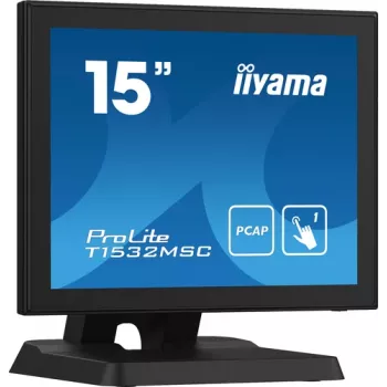 Iiyama ProLite T1532MSC-B5X 15 tuuman projektiivinen kapasitiivinen kosketus-LED-näyttö - 1024x768 XGA, 10 pistettä, HDMI, DVI, VGA, USB, IP54-etuosa, 7H, kaiuttimet