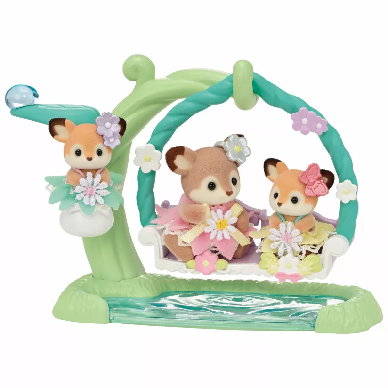 Sylvanian Families kauriinvasat kukkakeinulla leikkisetti