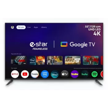 NO NAME LEDTV55A1T2 55 tuuman QLED 4K UHD Smart TV Dolby Vision IQ:lla, HDR10+:lla, Dolby Atmos:lla, VIDAA U5.0:lla, Alexa Built-in, kehyksettömällä muotoilulla, Game Modella