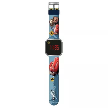 PULIO lasten digitaalikello LED-näytöllä - Disney Pixar Cars -aihe, punainen/musta