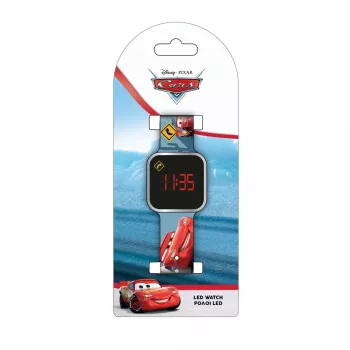 PULIO lasten digitaalikello LED-näytöllä - Disney Pixar Cars -aihe, punainen/musta