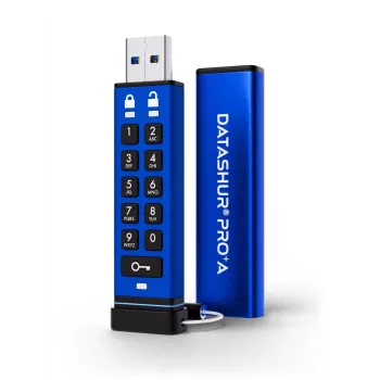 iStorage datAshur PRO+A 32GB USB 3.2 Gen 1 laitteistosalattu USB-muistitikku PIN-todennuksella, FIPS 140-3 Level 3, IP68, brute force -suojaus
