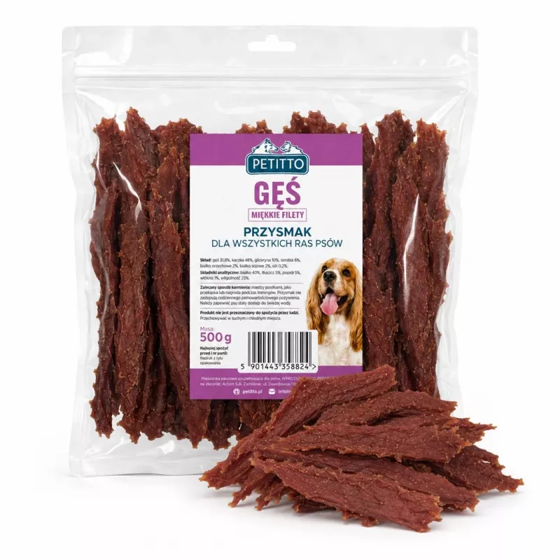 PETITTO pehmeät hanhenfileet koirille 500g