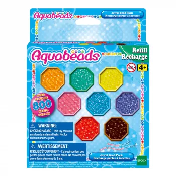EPOCH Aquabeads glitterhelmet täydennyssarja - 800 helmeä 8 värissä