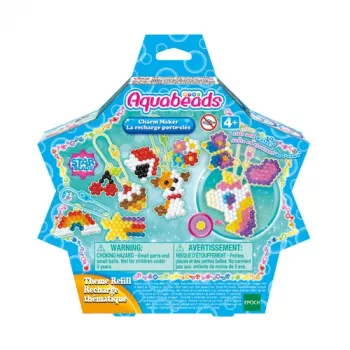 EPOCH Aquabeads Charm- ja riipussarja - yli 600 helmeä, 10+ mallia, vesiaktivoituva askartelusarja yli 4-vuotiaille lapsille
