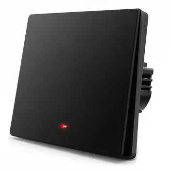 Qoltec 52722 älykäs Wi-Fi-valokytkin, 1-kanava, kosketuspaneeli, ajastin, Tuya/Smart Life, musta