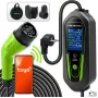 Qoltec kannettava EV-laturi Type 2 -Schuko 3,5 kW 16 A 5 m kaapeli Wi-Fi ja LCD