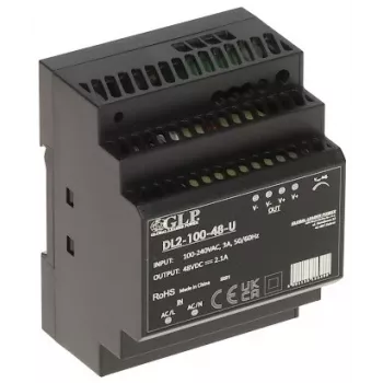 GLP hakkuriteholähde DL2-100-48-U | 100,8 W 48 V DIN-kiskokiinnitteinen teollisuusteholähde