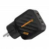 HAMMER RapidCharge 65W GaN-laturi - 2x USB-C PD, 1x USB-A QC, musta