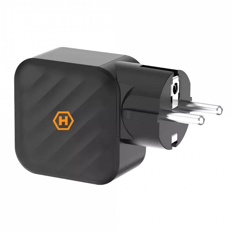HAMMER RapidCharge 65W GaN-laturi - 2x USB-C PD, 1x USB-A QC, musta
