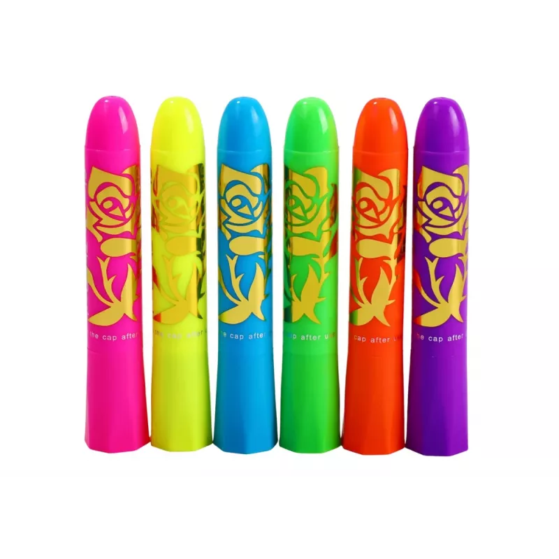 LEAN TOYS kasvomaalaussarja neon fluoresoivat kynät 6 kpl