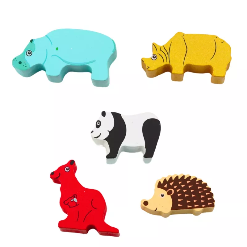 LEAN TOYS Balanced Animals puinen taitopeli 13 osaa
