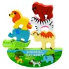 LEAN TOYS Balanced Animals puinen taitopeli 13 osaa