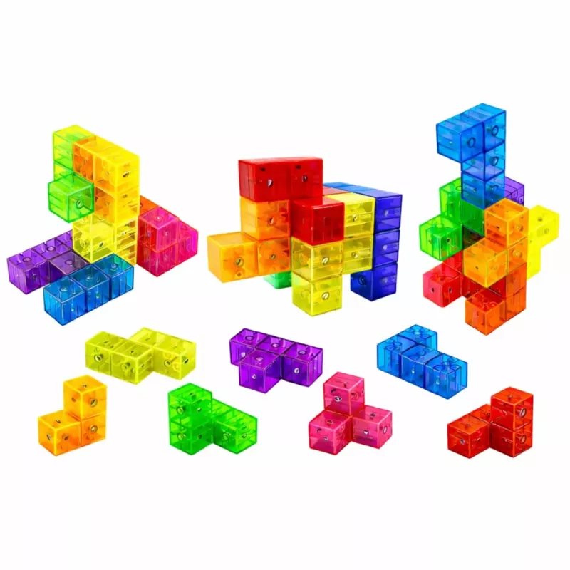 LEAN TOYS magneettiset rakennuspalikat Magic Cube -palapeli 156 haastekorttia 9 osaa