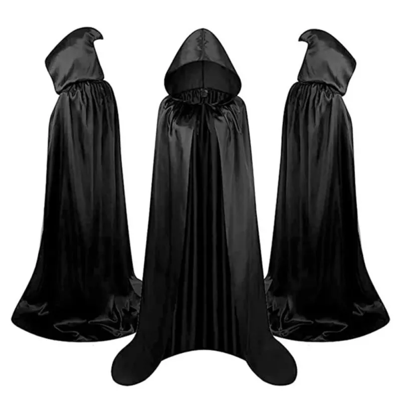 LEAN TOYS viitta hupulla karnevaali halloween musta 150cm