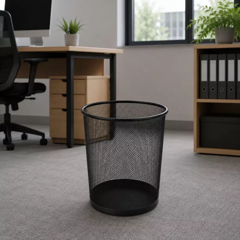 LEAN toimistojäteastia metalliverkosta, pyöreä, musta, 10 L