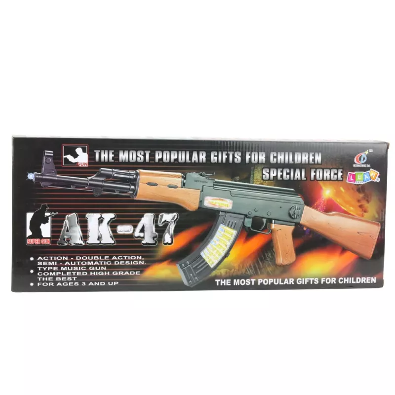 LEAN TOYS AK-47 leluase lapsille valolla ja äänellä 68,5 cm