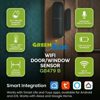 GREENBLUE GB479 B langaton Wi-Fi ovi-/ikkuna-anturi - valkoinen