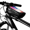 WILDMAN Bike Holder Case M E2 1L musta – ohjaustankoon kiinnitettävä älypuhelinlaukku, roiskevedenpitävä, kosketusnäyttöyhteensopiva, 1 l tila