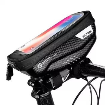 WILDMAN Bike Holder Case S E1 1L musta – kompakti pyörän runkolaukku tarranauhoilla