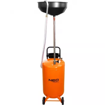 NEO TOOLS 10-810 siirrettävä öljynkeräysvaunu, painovoimatoiminen, 70 l säiliö, pneumaattinen tyhjennys, 420 mm keräysastia, korkeus säädettävissä 1000-1600 mm