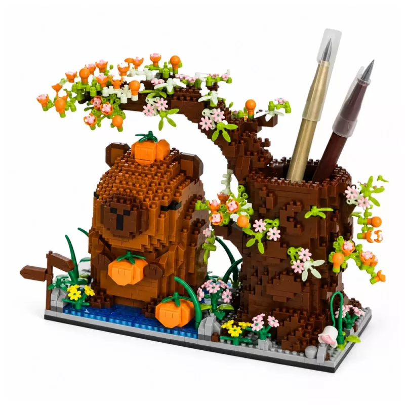 LEAN TOYS Capybara rakennuspalikat puu kynäteline 1800 osaa