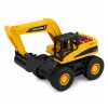LEAN TOYS rakennuskaivinkone liikkuvalla kauhalla, valo ja ääni - keltainen, mittakaava 1:32