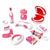 LEAN TOYS pieni hammaslääkärisetti värisevällä hammasharjalla, pinkki, 15 osaa