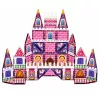 LEAN TOYS magneettiset rakennuspalikat prinsessalinna pinkki 58 osaa
