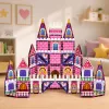 LEAN TOYS magneettiset rakennuspalikat prinsessalinna pinkki 58 osaa