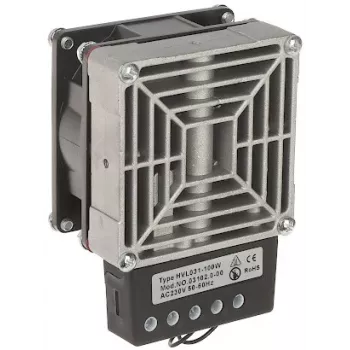 DELTA OPTICAL HVL-031-100W 100W DIN-kiskokiinnitteinen tuuletuslämmitin PTC-elementillä, 230V AC, IP20, kosketussuojattu