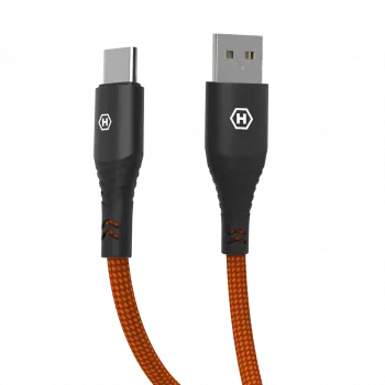 HAMMER USB-A - USB-C-kaapeli 1,2 m musta 480 Mbps lataus ja tiedonsiirto