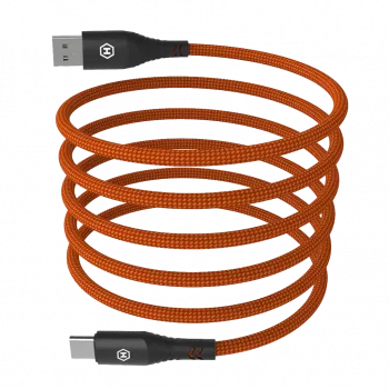 HAMMER USB-A - USB-C-kaapeli 1,2 m musta 480 Mbps lataus ja tiedonsiirto