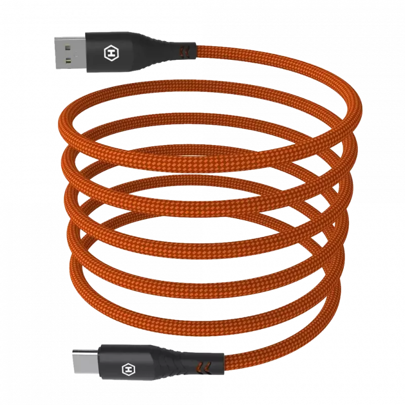 HAMMER USB-A - USB-C-kaapeli 1,2 m musta 480 Mbps lataus ja tiedonsiirto