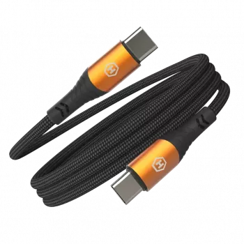 HAMMER USB-C - USB-C-kaapeli 1,2 m 60 W PD pikalataus ja tietojen synkronointi musta