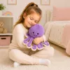 LEAN TOYS pehmeä mustekala pehmolelu joustavilla lonkeroilla violetti 30 cm