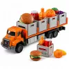 LEAN TOYS oranssi Food Transport Truck 1:55 die-cast malli