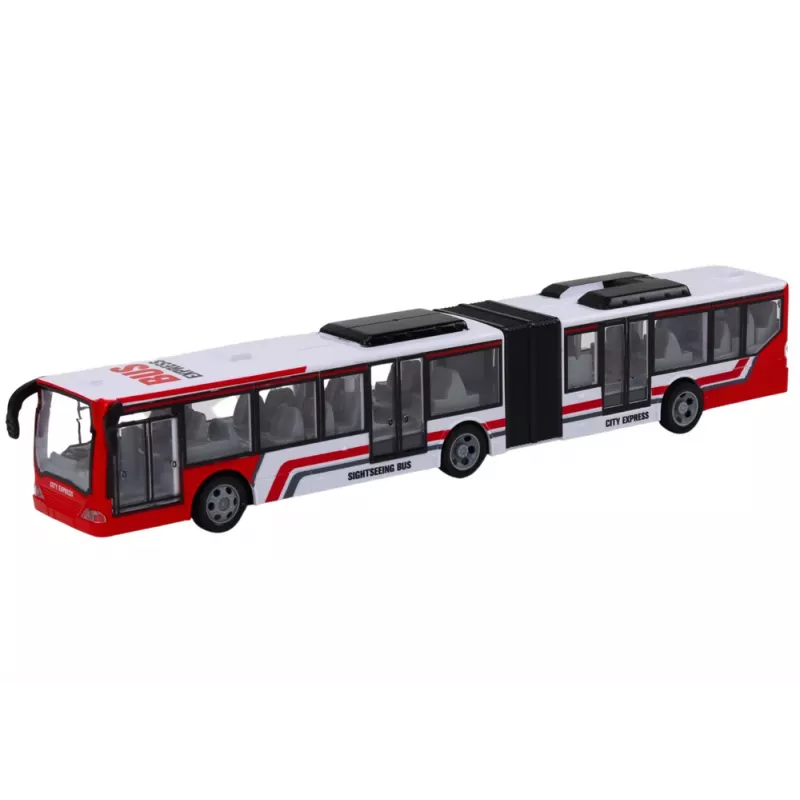 LEAN TOYS kauko-ohjattava RC City Bus punainen ja valkoinen mittakaava 1:20