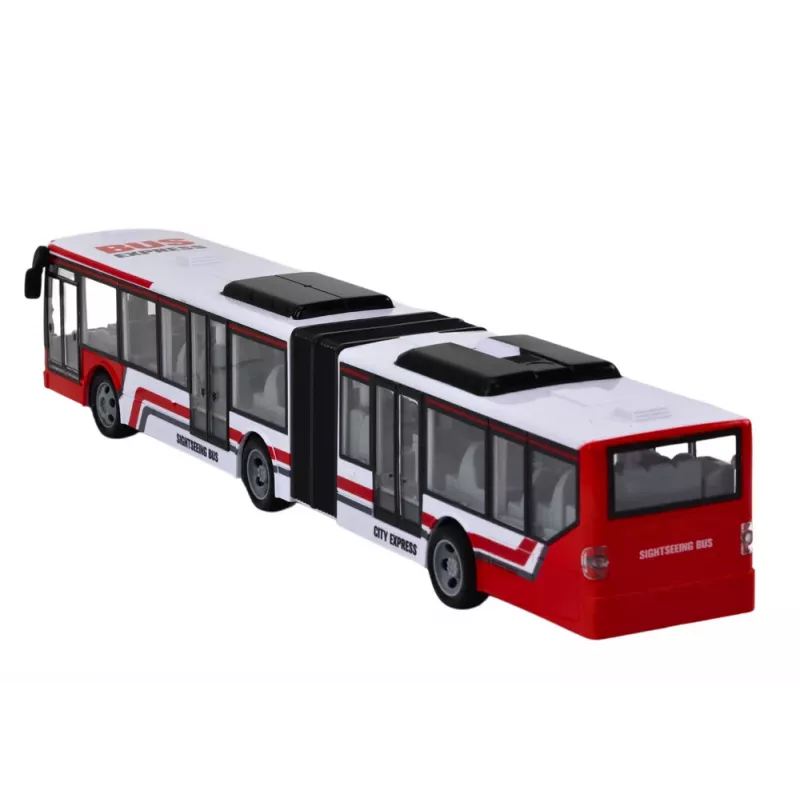 LEAN TOYS kauko-ohjattava RC City Bus punainen ja valkoinen mittakaava 1:20
